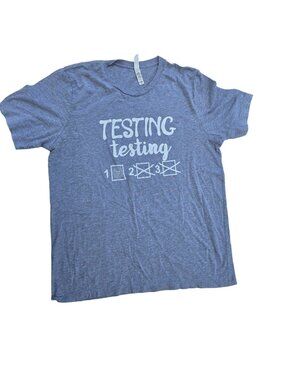 Bella + Canvas Unisex Graphic T-Shirt Heather Blue XL 90% Cotton Crew Neck